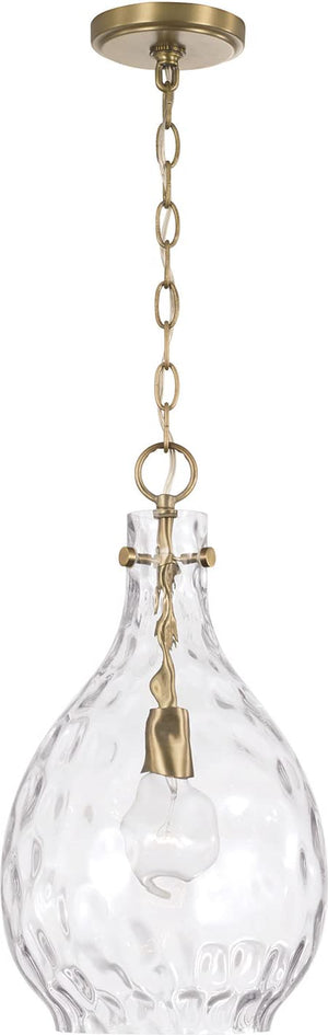 Capital Lighting 349012AD Brentwood 1 Light Pendant Aged Brass