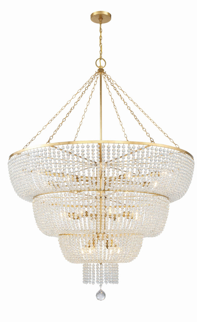 Rylee 24 Light Antique Gold Chandelier 618-GA