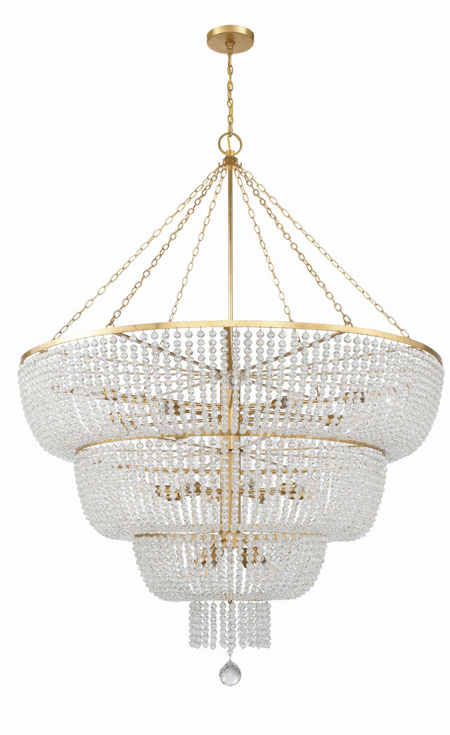 Rylee 24 Light Antique Gold Chandelier 618-GA