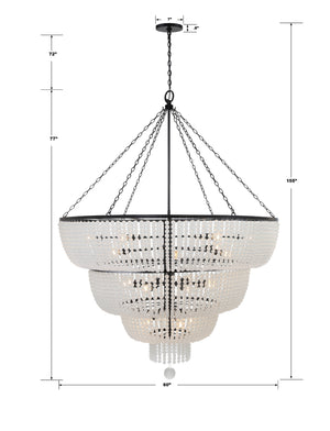 Rylee 24 Light Antique Gold Chandelier 618-GA