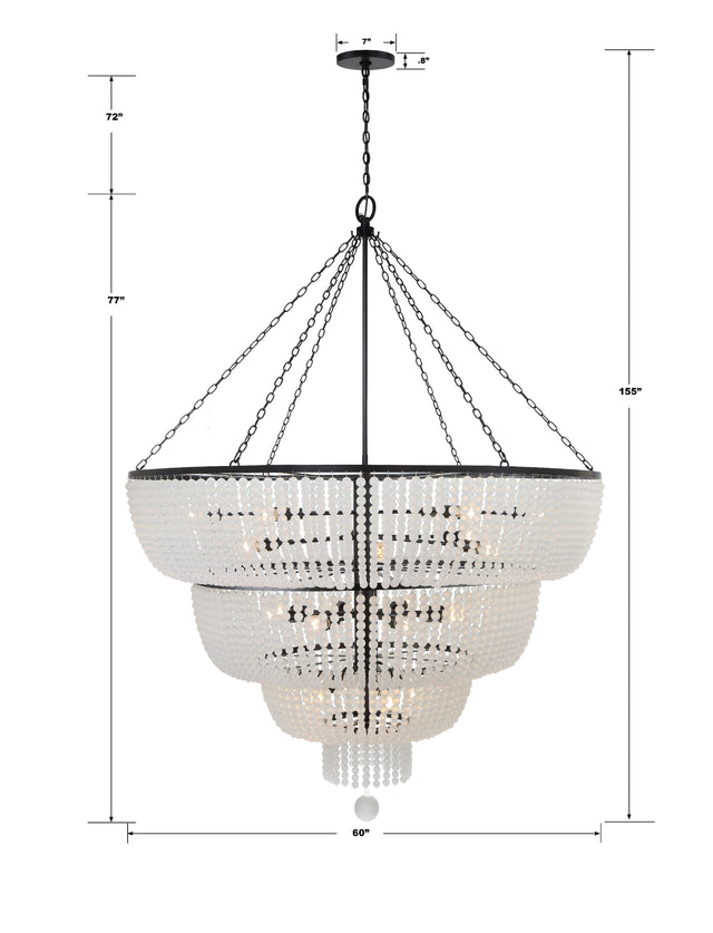 Rylee 24 Light Antique Gold Chandelier 618-GA
