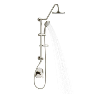 PULSE ShowerSpas 1011-III-BN Kauai III Shower System with 8" Rain Showerhead, 5-Function Hand Shower, Adjustable Slide Bar and Soap Dish, Brushed Nickel Finish