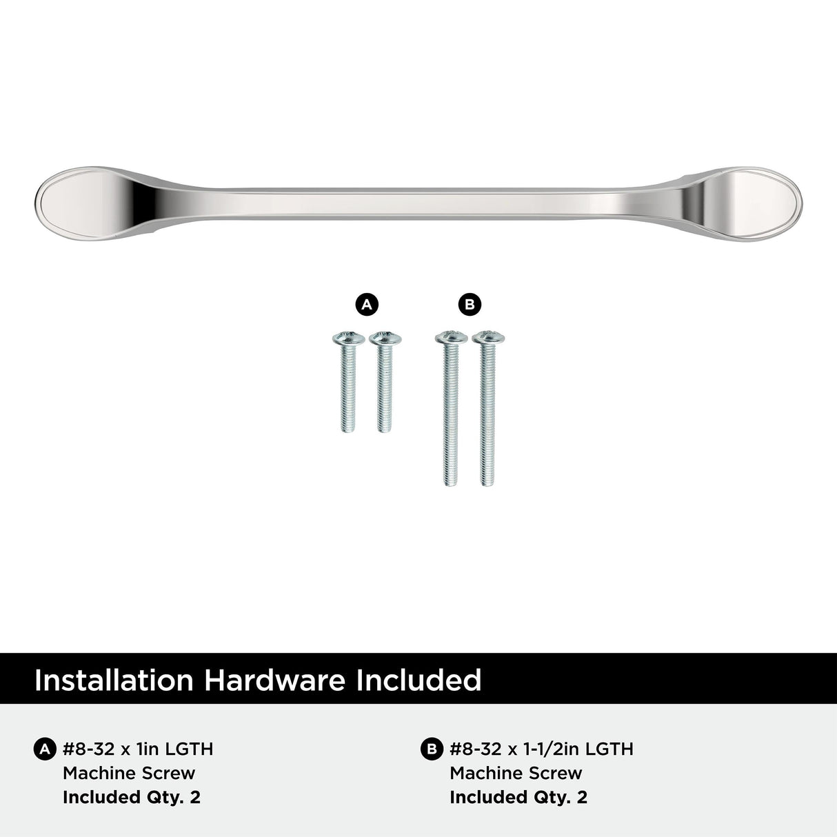 Amerock BP2193726 Polished Chrome Cabinet Pull 5-1/16 inch (128mm) Center-to-Center Cabinet Hardware Ravino Furniture Hardware Drawer Pull
