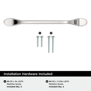 Amerock BP2193726 Polished Chrome Cabinet Pull 5-1/16 inch (128mm) Center-to-Center Cabinet Hardware Ravino Furniture Hardware Drawer Pull