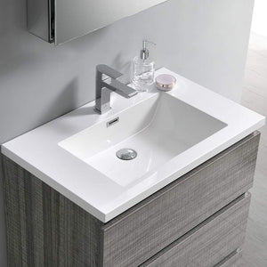 Fresca FCB9330RW-I Fresca Lazzaro 30" Rosewood Free Standing Modern Bathroom Cabinet w/ Integrated Sink
