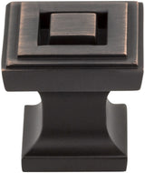 Jeffrey Alexander 585DBAC 1" Overall Length Brushed Oil Rubbed Bronze Square Delmar Cabinet Knob