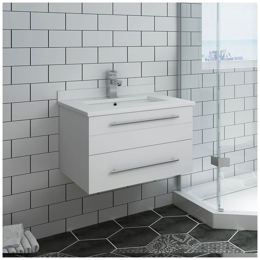 Fresca FCB6124GR-UNS-CWH-U Gray Wall Hung Bathroom Cabinet