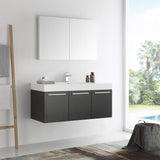 Fresca FVN8092WH Fresca Vista 48" White Wall Hung Modern Bathroom Vanity w/ Medicine Cabinet