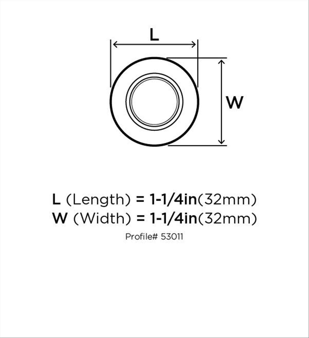 Amerock Everyday Heritage 1-3/16 in (30 mm) Diameter White/Satin Nickel Cabinet Knob - 10 Pack