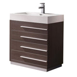 Fresca FCB8030GO-I Fresca Livello 30" Gray Oak Modern Bathroom Cabinet w/ Integrated Sink