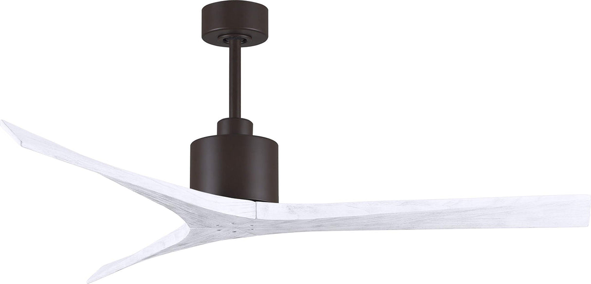 Matthews Fan MW-TB-MWH-60 Mollywood 6-speed contemporary ceiling fan in Textured Bronze finish with 60” solid matte white wood blades