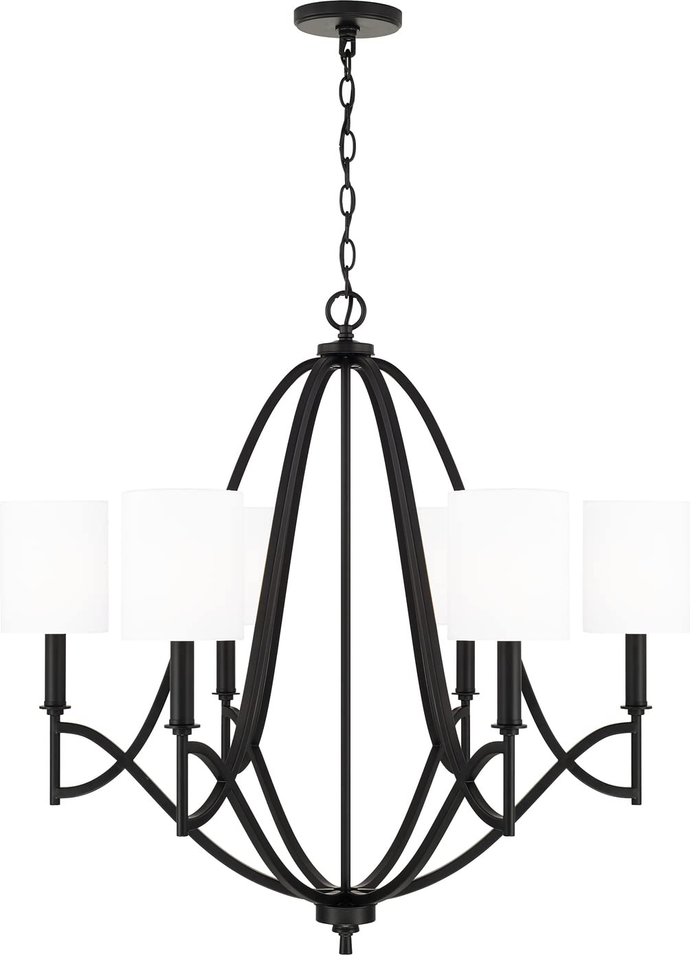 Capital Lighting 442361MB-701 Sylvia 6 Light Chandelier Matte Black