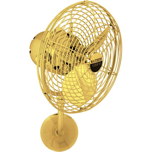 Matthews Fan MP-GOLD-MTL Michelle Parede vintage style wall fan in Ouro (Gold) finish.