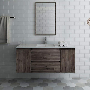 Fresca FVN31-2424ACA-FS Fresca Formosa 48" Floor Standing Double Sink Modern Bathroom Vanity w/ Open Bottom & Mirrors