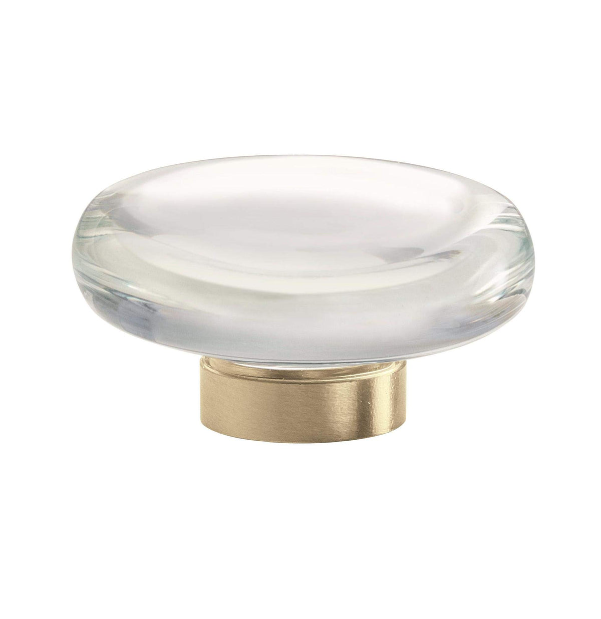 Amerock Cabinet Knob Clear/Golden Champagne 1-3/4 inch (44 mm) Diameter Glacio 1 Pack Drawer Knob Cabinet Hardware