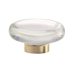 Amerock Cabinet Knob Clear/Golden Champagne 1-3/4 inch (44 mm) Diameter Glacio 1 Pack Drawer Knob Cabinet Hardware