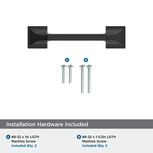 Amerock BP37375FB Matte Black Cabinet Pull 3 in (76 mm) Center-to-Center Cabinet Handle Exceed Drawer Pull Kitchen Cabinet Handle Furniture Hardware