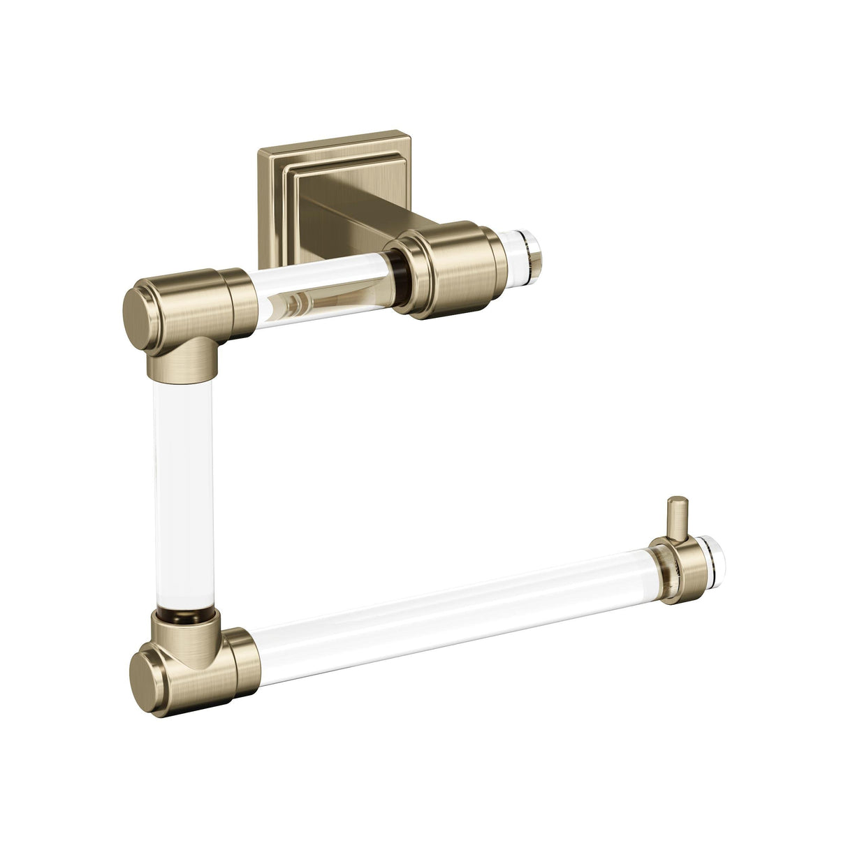 Amerock BH36062CBBZ Clear/Golden Champagne Towel Ring 5-7/16 in (138 mm) Length Towel Holder Glacio Hand Towel Holder for Bathroom Wall Small Kitchen Towel Holder Bath Accessories