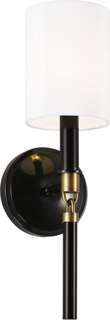 Capital Lighting 641911YA-700 Beckham 1 Light Sconce Glossy Black and Aged Brass