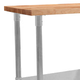 John Boos JNS01 Maple Wood Top Work Table with Adjustable Lower Shelf, 36 x 24 1.5 Inch, Galvanized Steel