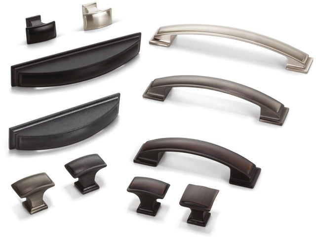 Jeffrey Alexander 435-96BNBDL 96 mm Center-to-Center Brushed Pewter Square Annadale Cabinet Pull
