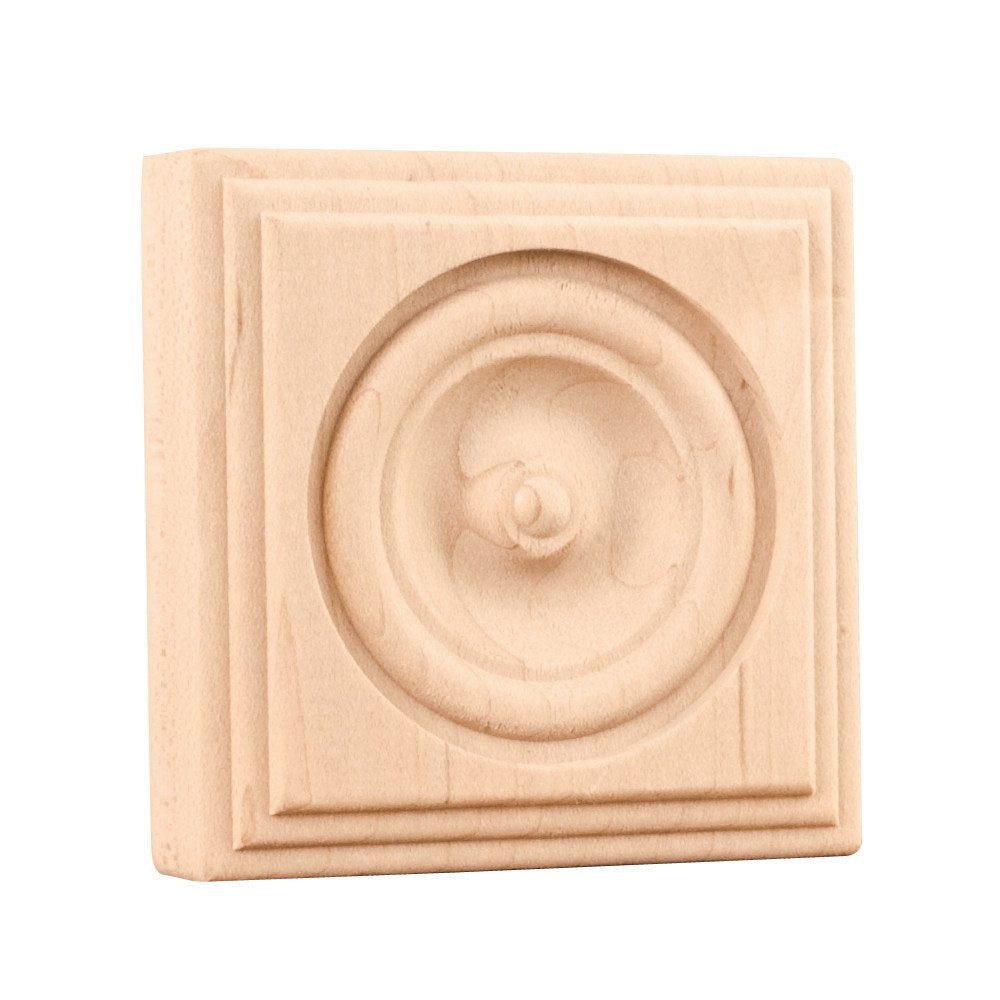 Hardware Resources ROS1MP 3" W x 7/8" D x 3" H Hard Maple Bead Edge Traditional Rosette