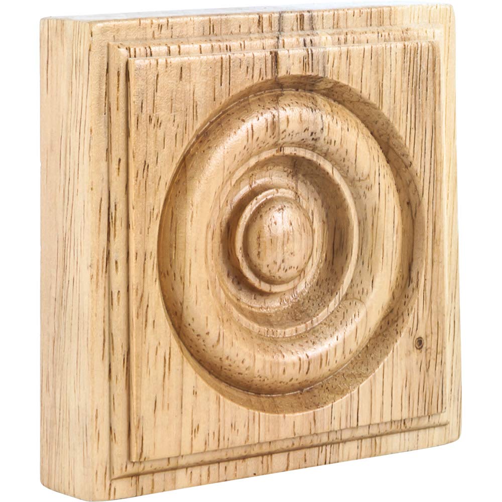 Hardware Resources ROS5-RW 3-1/2" W x 7/8" D x 3-1/2" H Rubberwood Traditional Rosette