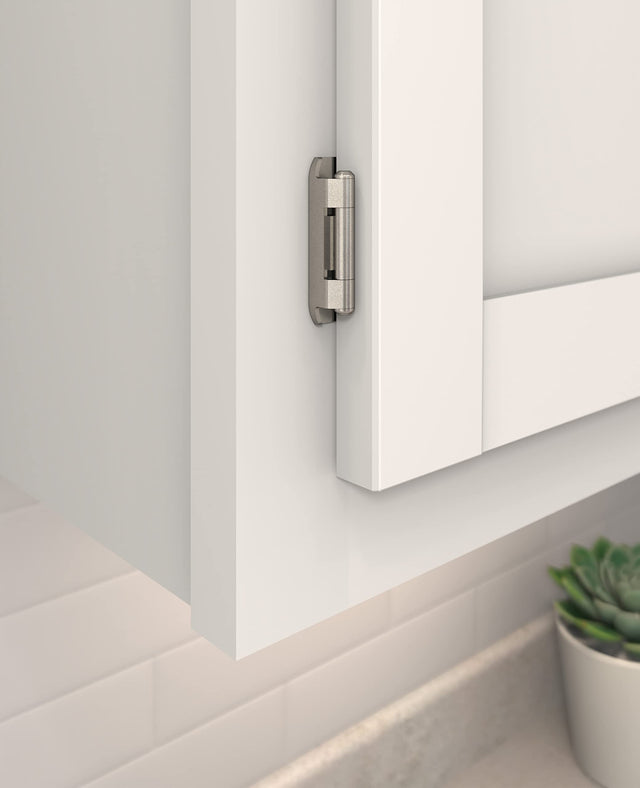 Amerock BPR871914 Cabinet Hinge 1/2 in (13 mm) Overlay Single Demountable Partial Wrap Nickel Kitchen Cabinet Door Hinge 1 Pair/2 Pack Functional Hardware