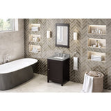 Jeffrey Alexander VKITAST24ESSGR 24" Espresso Astoria Vanity, Steel Grey Cultured Marble Vanity Top, undermount rectangle bowl
