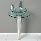 Fresca FVN1036 Fresca Netto 24" Modern Glass Bathroom Vanity w/ Wavy Edge Vessel Sink