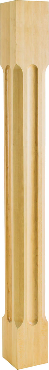 Hardware Resources P78-RW 3-1/2" W x 3-1/2" D x 35-1/2" H Rubberwood Scooped Post