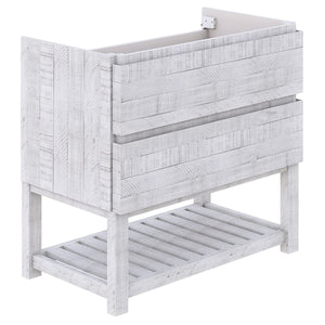 Fresca FCB31-361236RWH-FS Fresca Formosa 82" Floor Standing Open Bottom Double Sink Modern Bathroom Cabinet in Rustic White