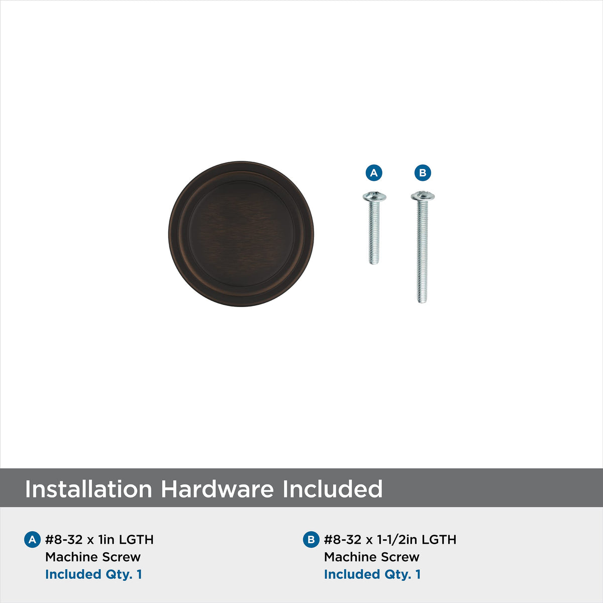Amerock Cabinet Knob Oil Rubbed Bronze 1-1/4 inch (32 mm) Diameter Winsome 1 Pack Drawer Knob Cabinet Hardware