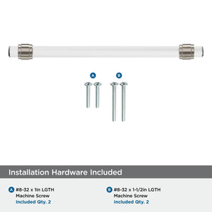 Amerock BP36661CG10 Clear/Satin Nickel Cabinet Pull 8 in (203 mm) Center-to-Center Cabinet Handle Glacio Drawer Pull Kitchen Cabinet Handle Furniture Hardware