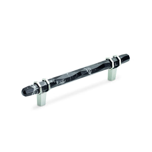 Amerock BP36649MBKPN Carrione Cabinet Pull, 5-1/16 in (128 mm) Center-to-Center, Marble Black/Polished Nickel