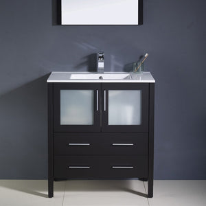 Fresca FVN6230ES-UNS Fresca Torino 30" Espresso Modern Bathroom Vanity w/ Integrated Sink