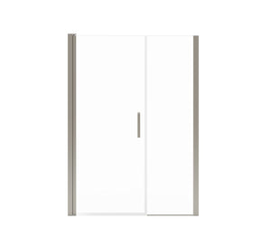 MAAX 138272-900-305-101 Manhattan 47-49 x 68 in. 6 mm Pivot Shower Door for Alcove Installation with Clear glass & Square Handle in Brushed Nickel