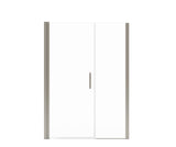 MAAX 138273-900-305-101 Manhattan 49-51 x 68 in. 6 mm Pivot Shower Door for Alcove Installation with Clear glass & Square Handle in Brushed Nickel