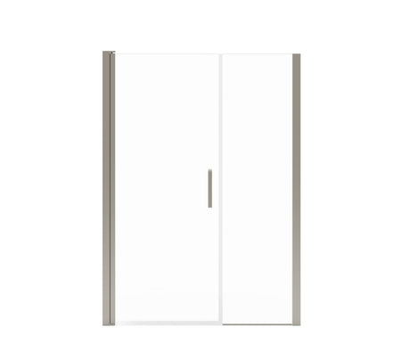 MAAX 138273-900-305-101 Manhattan 49-51 x 68 in. 6 mm Pivot Shower Door for Alcove Installation with Clear glass & Square Handle in Brushed Nickel