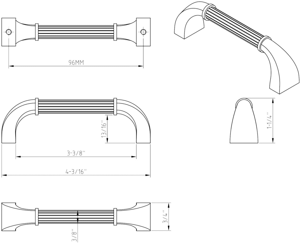 Jeffrey Alexander Z280-SN 96 mm Center-to-Center Satin Nickel Cordova Cabinet Pull