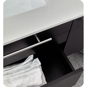Fresca FVN6136ES-UNS-L Fresca Lucera 36" Espresso Wall Hung Undermount Sink Modern Bathroom Vanity w/ Medicine Cabinet - Left Version