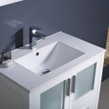 Fresca FVN6230WH-UNS Fresca Torino 30" White Modern Bathroom Vanity w/ Integrated Sink