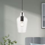 Livex Lighting 41240-04 Avery - 1 Light Mini Pendant In Transitional Style-16 Inches Tall and 5.25 Inches Wide, Avery - 1 Light Mini Pendant In Transitional Style-16 Inches Tall and 5.25 Inches Wide