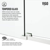 VIGO Adjustable 64-68" W x 76" H Elan Cass Aerodynamic Frameless Sliding Shower Door with Clear Tempered Glass, Reversible Door Handle and Stainless Steel Hardware in Stainless Steel-VG6044STCL6876