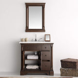 Fresca FVN2236AC Fresca Kingston 37" Antique Coffee Traditional Bathroom Vanity w/ Mirror