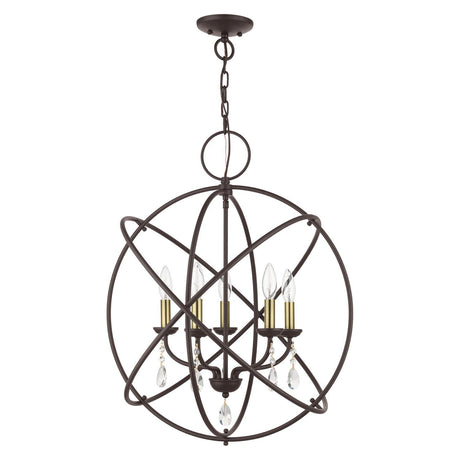 Livex Lighting 40905-07 Aria Collection 5-Light Chandelier for Entryways and Bedrooms, Bronze