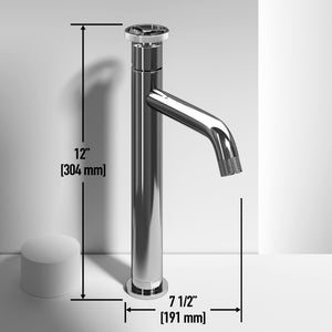 VIGO Cass 12 inch H Single Hole Single Handle Bathroom Faucet in Chrome - Vessel Sink Faucet VG03030CH