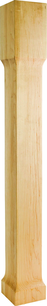 Hardware Resources P68-5-42-HMP 5" W x 5" D x 42" H Hard Maple Tapered Art Nouveau Post