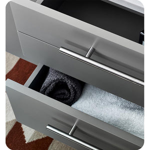 Fresca FVN6136GR-VSL-R Fresca Lucera 36" Gray Wall Hung Vessel Sink Modern Bathroom Vanity w/ Medicine Cabinet - Right Version