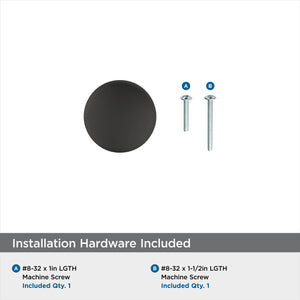 Amerock Cabinet Knob Matte Black 1-1/4 inch (32 mm) Diameter Era 1 Pack Drawer Knob Cabinet Hardware